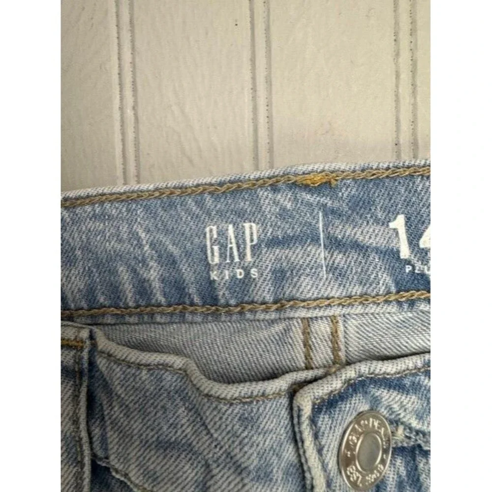 Gap Kids Size 14 Plus Girls Jeans High Rise 90s Loose Vent Raw Hems Distress